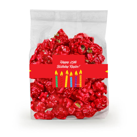 Personalized Birthday Candles Candy Coated Popcorn 3.5oz Bag