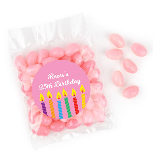 Personalized Birthday Candles Candy Bag with Jelly Beans