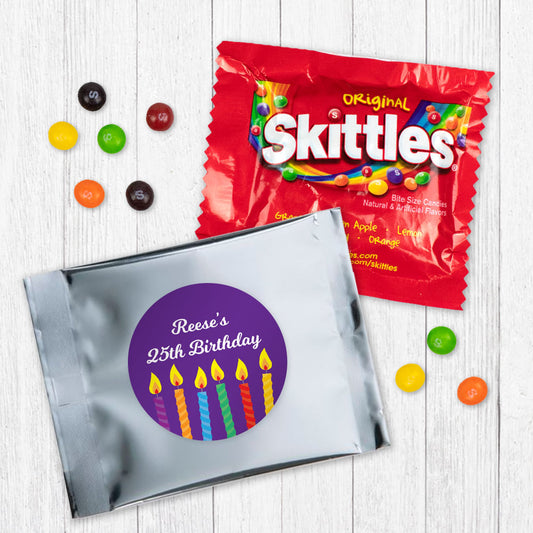 Personalized Birthday Candles Skittles