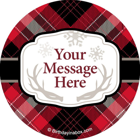 Buffalo Plaid Personalized 2" Stickers (20 Stickers)