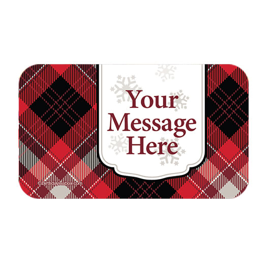 Buffalo Plaid Personalized Rectangular Stickers (18 Stickers)