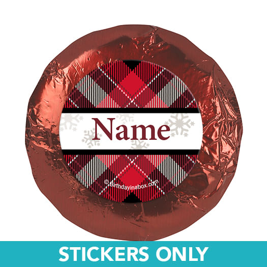 Buffalo Plaid Personalized 1.25" Stickers (48 Stickers)