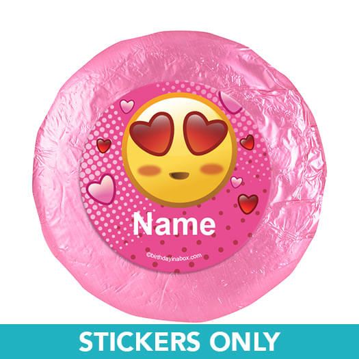 Emojis Pink Personalized 1.25" Stickers (48 Stickers)