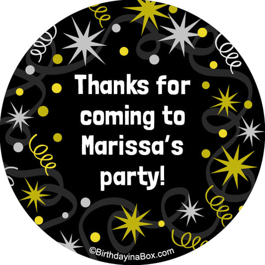 Sparkle Birthday Milestone Personalized 2" Stickers (20 Stickers)