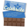 Personalized Milestone Birthday Let's Celebrate Belgian Chocolate Bar & Wrapper