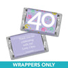 Personalized Forty Confetti Birthday Hershey's Miniatures Wrappers Only