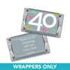 Personalized Forty Confetti Birthday Hershey's Miniatures Wrappers Only