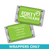 Personalized Milestones 40th Type Birthday Hershey's Miniatures Wrappers Only