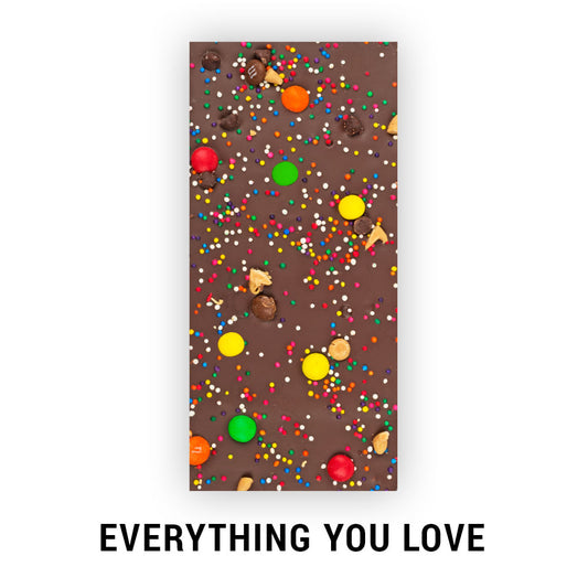 Personalized Birthday Milestone Fifty Confetti Gourmet Infused Belgian Chocolate Bars (3.5oz)