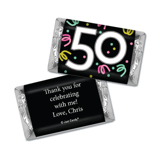 Personalized Fifty Confetti Birthday Hershey's Miniatures