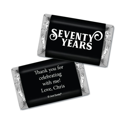 Personalized Milestones 70th Type Birthday Hershey's Miniatures