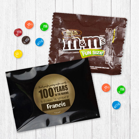 Personalized 100th Milestone Birthday 100 Years in the Making Milk Chocolate M&Ms