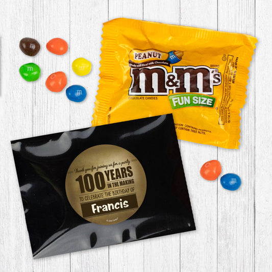 Personalized 100th Milestone Birthday 100 Years in the Making Peanut M&Ms