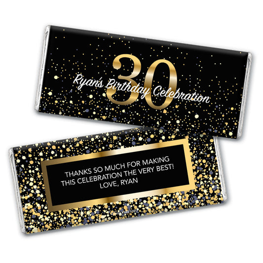 Personalized Milestone Elegant Birthday Bash 30 Hershey's Milk Chocolate Bar & Wrapper