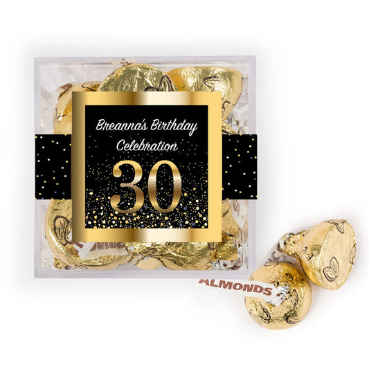 Personalized Milestone 30th Elegant Birthday Bash JUST CANDY� favor cube with Hershey's Kisses