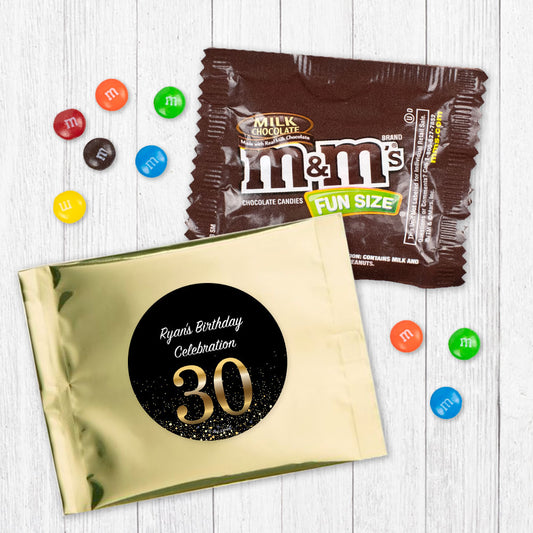 Personalized 30th Milestone Birthday 30 Elegant Birthday Bash Milk Chocolate M&Ms