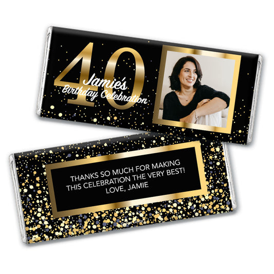 Personalized 40th Birthday Celebration Hershey's Milk Chocolate Bar