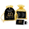 Personalized Elegant 40th Birthday Bash Hershey's Miniatures in Organza Bags with Gift Tag