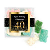 Personalized Milestones 40th Elegant Birthday Bash JUST CANDY� favor cube with Sugar Sanded Gummy Bears