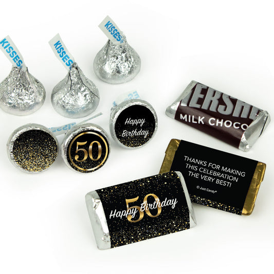 50th Birthday Candy Hershey's Kisses & Hershey's Miniatures for Party Favors