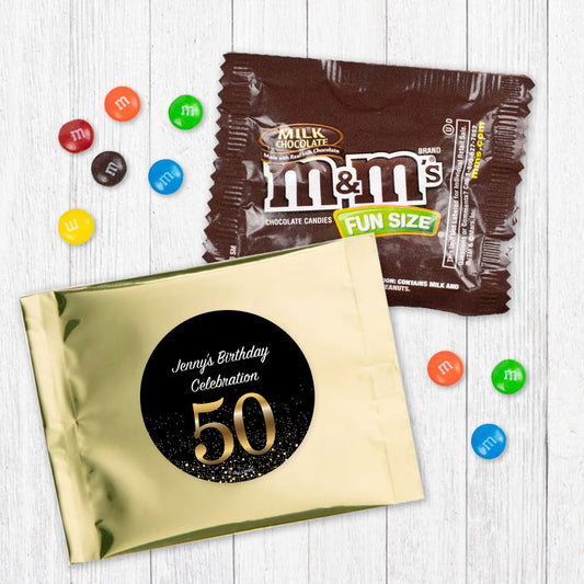 Personalized 50th Milestone Birthday 50 Elegant Birthday Bash Milk Chocolate M&Ms