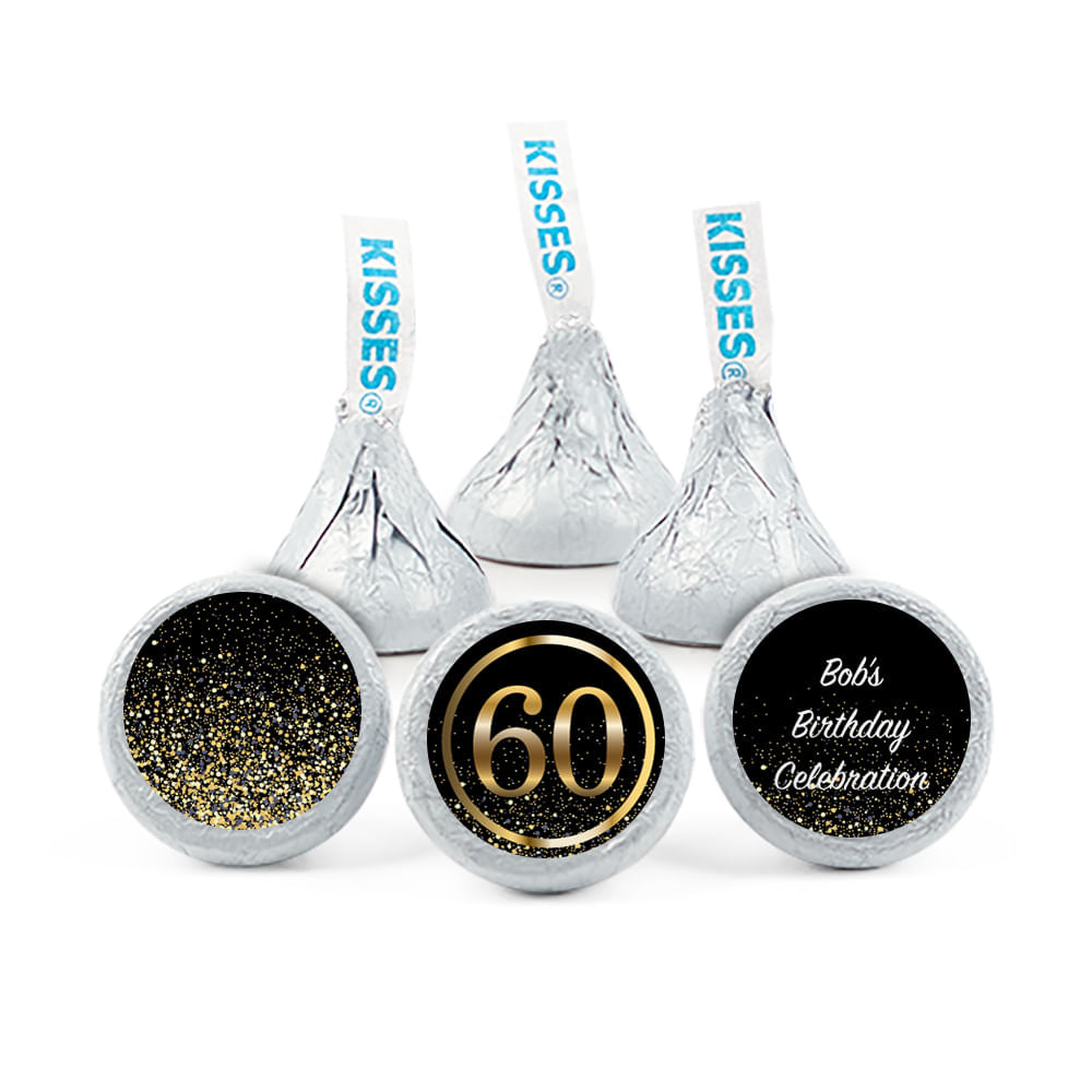 Personalized Elegant 60th Birthday Bash Hershey's Kisses – Just Candy