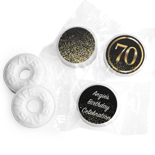 Personalized Elegant Birthday Bash 70 Life Savers Mints