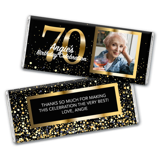 Personalized 70th Birthday Celebration Hershey's Milk Chocolate Bar