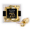 Personalized Milestone 70th Elegant Birthday Bash JUST CANDY� favor cube with Hershey's Kisses