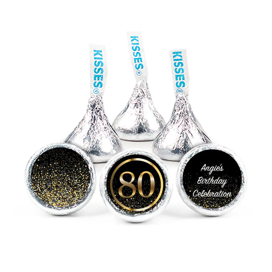 Personalized Elegant 80th Birthday Bash Hershey's Kisses