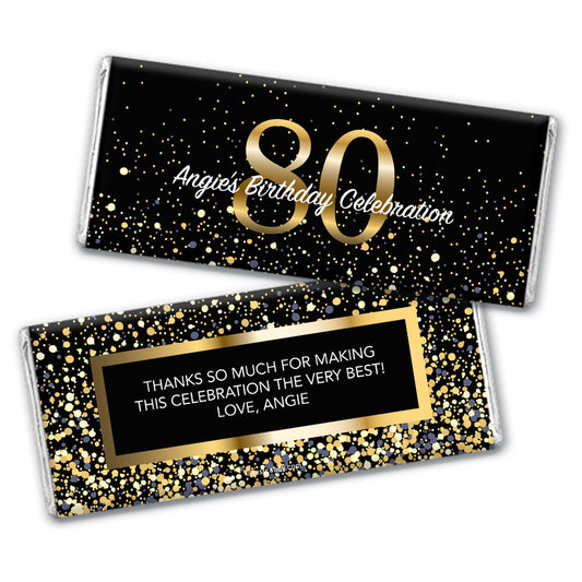 Personalized Milestone Elegant Birthday Bash 80 Hershey's Milk Chocolate Bar & Wrapper