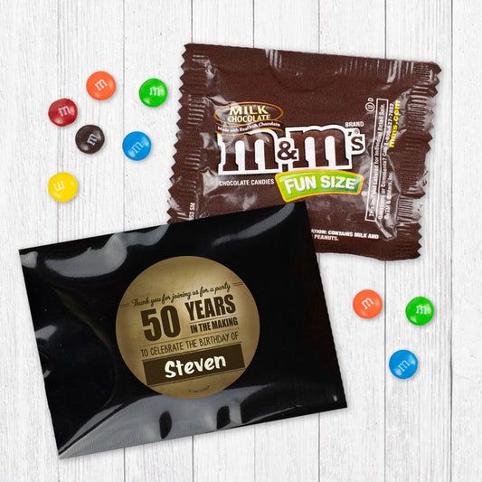 Personalized 50th Milestone Birthday 50 Years in the Making Milk Chocolate M&Ms