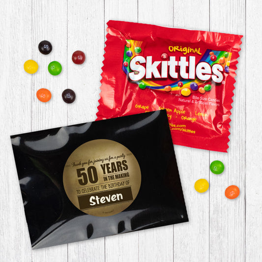 Personalized 50th Milestone Birthday 50 Years in the Making Skittles