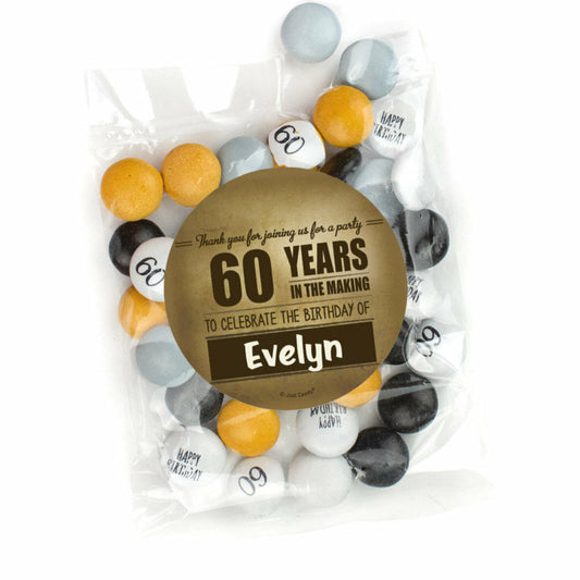 Personalized Years In The Making - 60 Candy Bag with JC Chocolate Minis