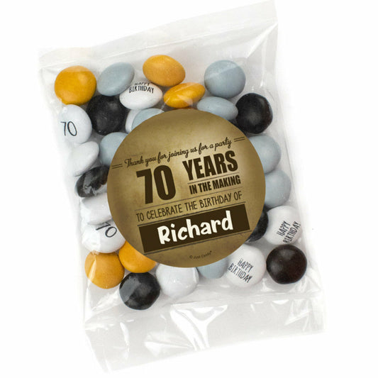 Personalized Years In The Making - 70 Candy Bag with JC Chocolate Minis