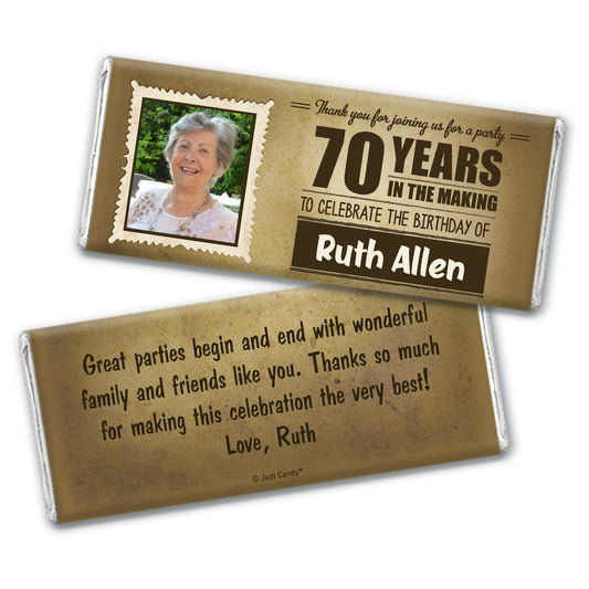 Personalized Milestone 70th Birthday Years to Perfection Hershey's Milk Chocolate Bar