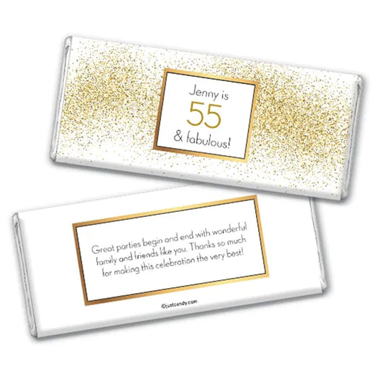 Personalized Birthday Glimmering Gold Hershey's Milk Chocolate Bar