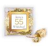 Personalized Birthday Glimmering Gold JUST CANDY� favor cube with Hershey's Kisses