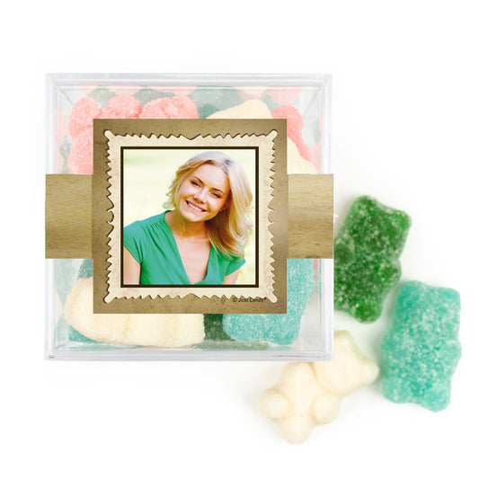 Personalized Milestones 40th Birthday Years in the Making JUST CANDY� favor cube with Sugar Sanded Gummy Bears