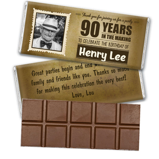 Personalized Milestone Birthday Wanted Belgian Chocolate Bar & Wrapper