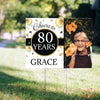 80th Birthday Yard Sign Personalized - Milestone Cheers with Photo