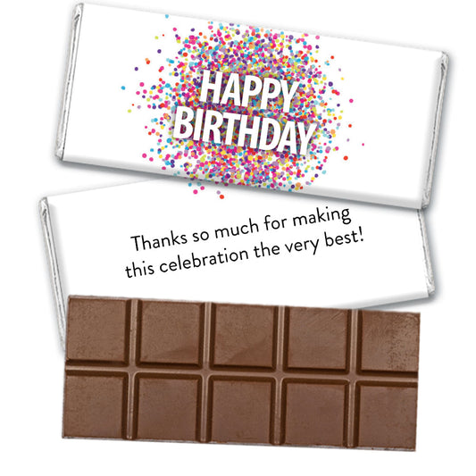 Personalized Happy Birthday Confetti Belgian Chocolate Bar