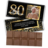 Personalized Milestone Birthday Elegant Birthday Bash Belgian Chocolate Bar with Photo