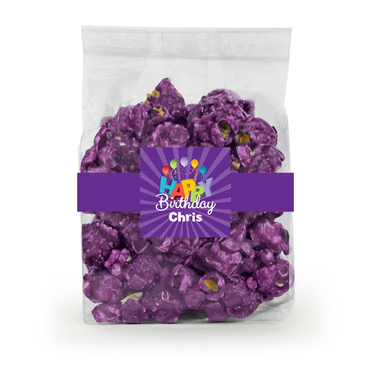 Personalized Happy Birthday Candy Coated Popcorn 3.5oz Bag