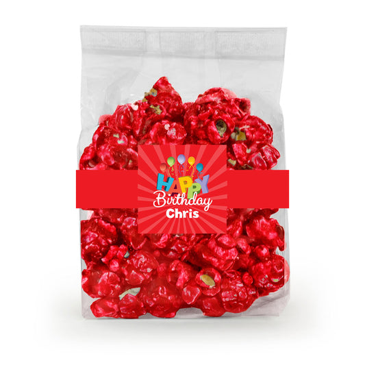 Personalized Happy Birthday Candy Coated Popcorn 3.5oz Bag