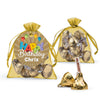 Personalized Happy Birthday Hershey's Kisses Organza Bag with Gift Tag