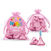 Personalized Happy Birthday Hershey's Kisses Organza Bag with Gift Tag