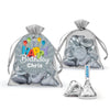 Personalized Happy Birthday Hershey's Kisses Organza Bag with Gift Tag