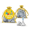 Personalized Happy Birthday Hershey's Kisses Organza Bag with Gift Tag