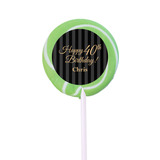 Milestones Personalized Small Swirly Pop 40th Birthday Favors (24 Pack)